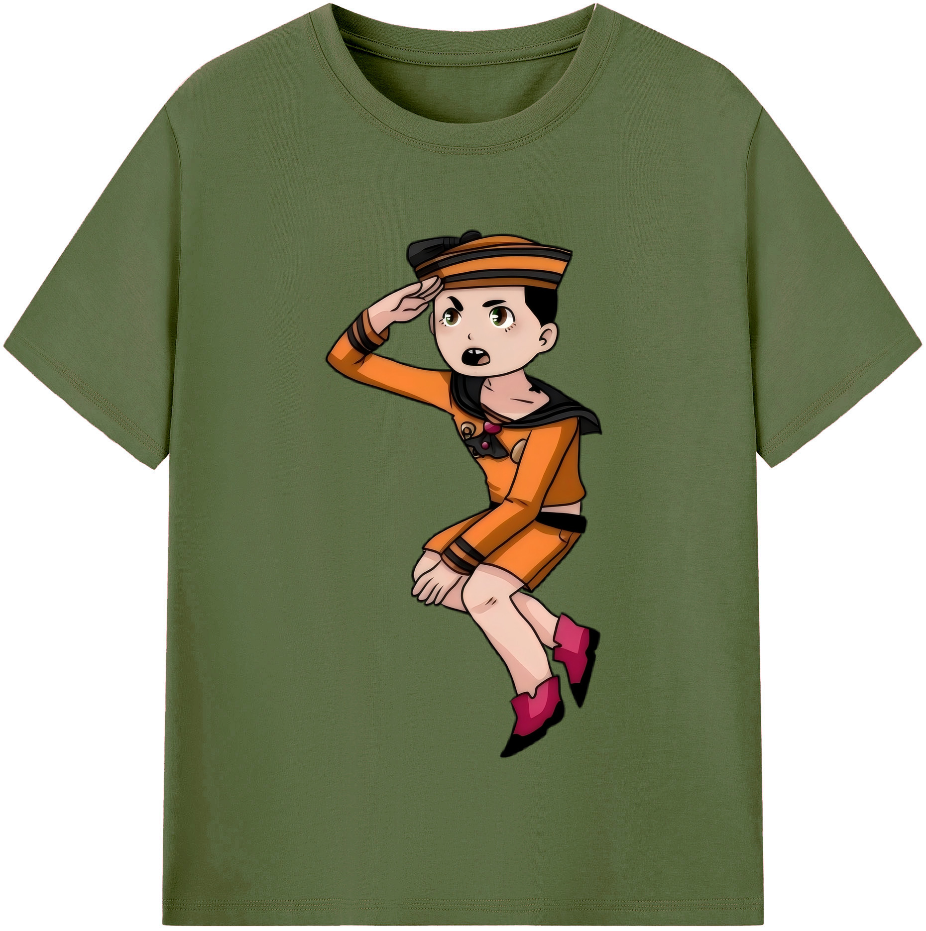 （画像用） ジョジョの奇妙な冒険 東方定助 JoJo's Bizarre Adventure Higashikata Josuke 綿100％半袖Tシャツ（フロントプリント）